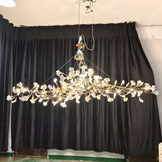 Ceramic Ginkgo Branch Porcelain Chandelier