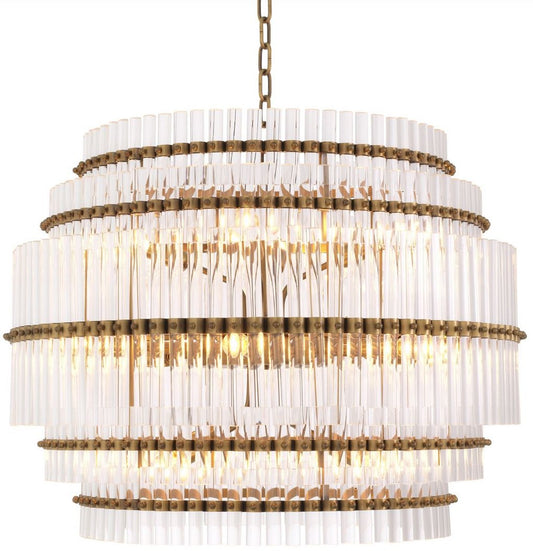 Casi Padrinal Muti Tier Round Chandelier Antique brass