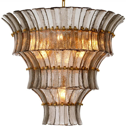 Casi Padrinal luxury Round Chandelier gray / antique brass