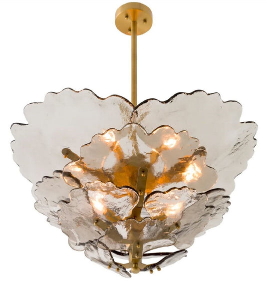 Casi Padrinal luxury chandelier gray / antique brass 32inches