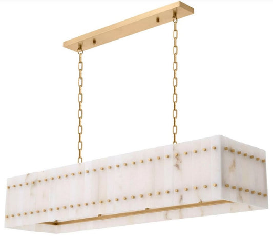 Casi Padrinal Rectangular Chandelier Alabaster 140.5 x 39 x H. 27 cm -