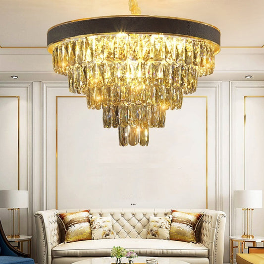 Bobon Post-modern Luxury Crystal Chandelier Black