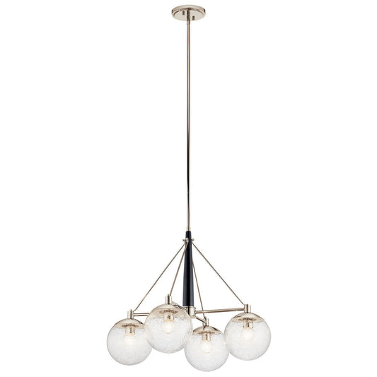 Marilyn Polished Nickel Round Chandelier For Kitchen Island