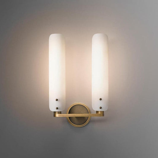 Helen White Glass 2 Shade Wall Sconce