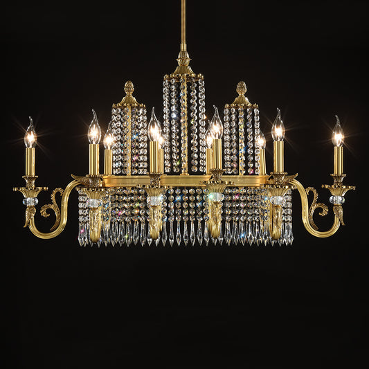 Artistic design vintage style K9 crystal chandelier W 19″